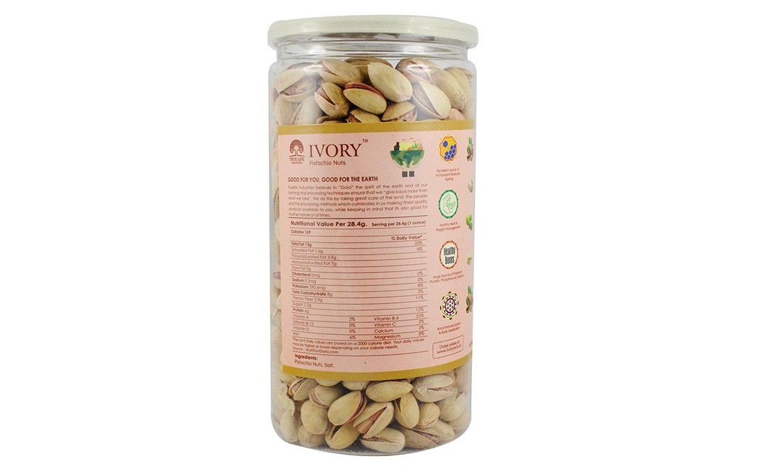 Ivory Roasted Salted Pistachio Nuts   Container  500 grams